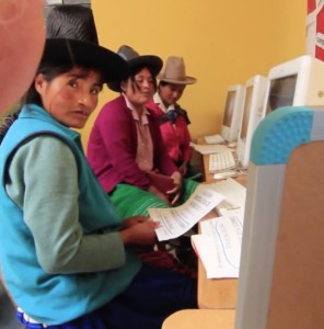 Local women in community center's computer lab