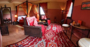 A typical bedroom at the Atlas Kasbah